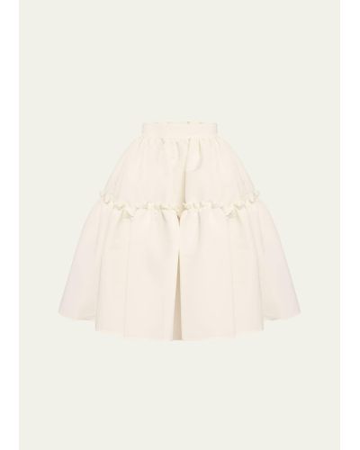 Nina Ricci Tafetta Gathered Babydoll Mini Skirt - Natural