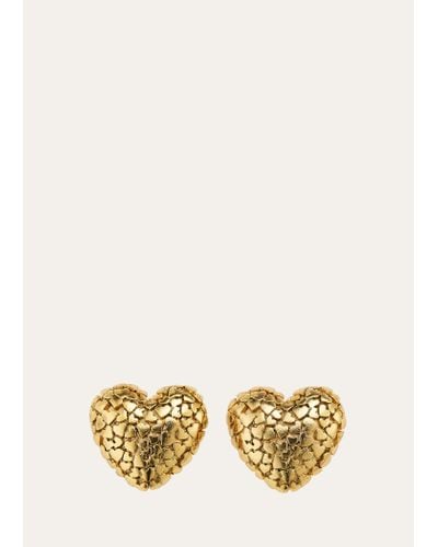 Oscar de la Renta Heart Cluster Earrings - Natural