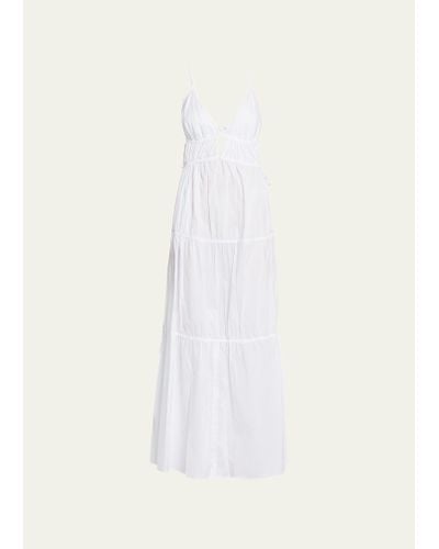 Jonathan Simkhai April Ring Cutout Maxi Shirtdress - White