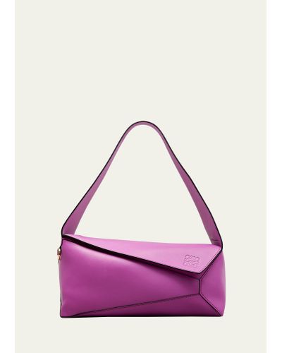 Loewe Puzzle Hobo Bag In Leather - Pink