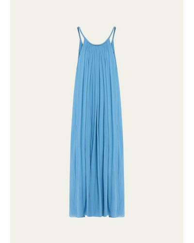 Chloé X High Summer Cotton Silk Maxi Tank Dress - Blue