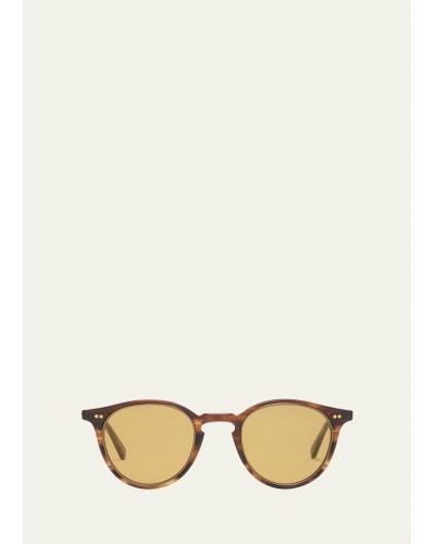 Mr. Leight Marmont Ii Acetate Round Sunglasses - Natural