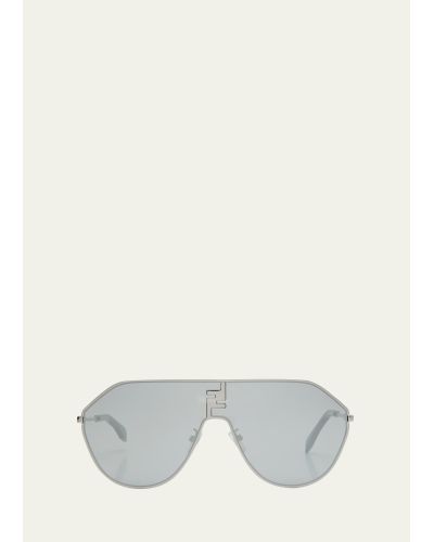 Fendi Ff Match Metal Shield Sunglasses - White
