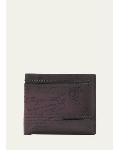 Berluti Makore Neo Taglio Scritto Bifold Wallet - Purple