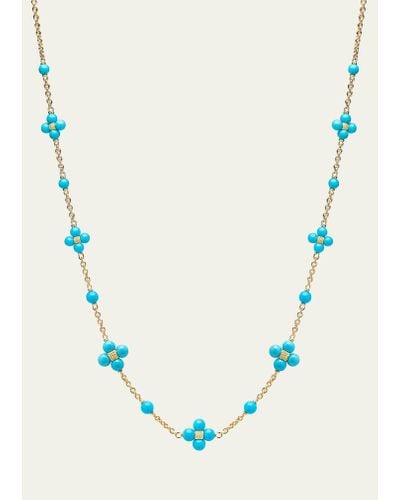 Paul Morelli 18k Yellow Gold Turquoise Sequence Necklace - Blue