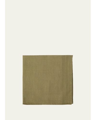 Simonnot Godard Tonal Stripe Handkerchief - Green