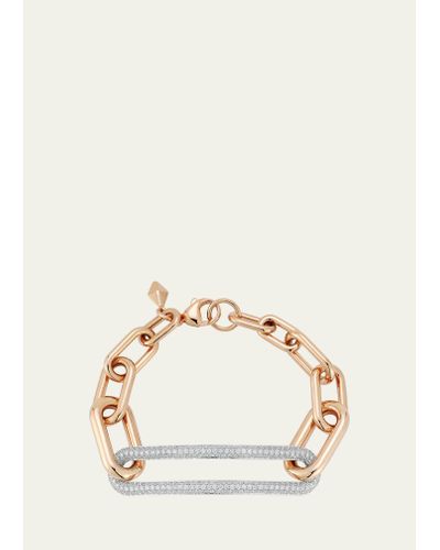 WALTERS FAITH Morrell 18k Rose Gold And Diamond Graduating Oval Link Bracelet - Natural