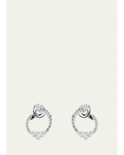 YEPREM White Gold Earrings With Diamonds - Natural