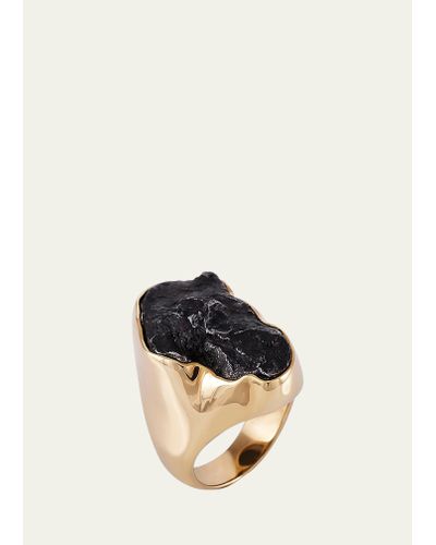 Jorge Adeler 18k Yellow Gold Sikhote-alin Meteorite Ring - Multicolor