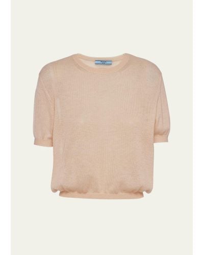 Prada Superfine Cashmere Knit Shirt - Natural