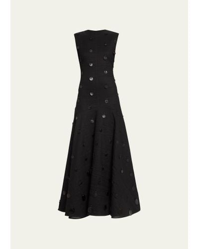 Brandon Maxwell The Flora Sequined Maxi Dress - Black