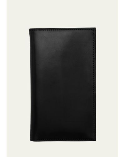 Abas Cordovan Leather Vertical Bifold Wallet - Black