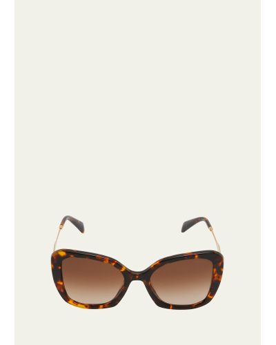 Prada Logo Emblem Acetate Cat-eye Sunglasses - Natural
