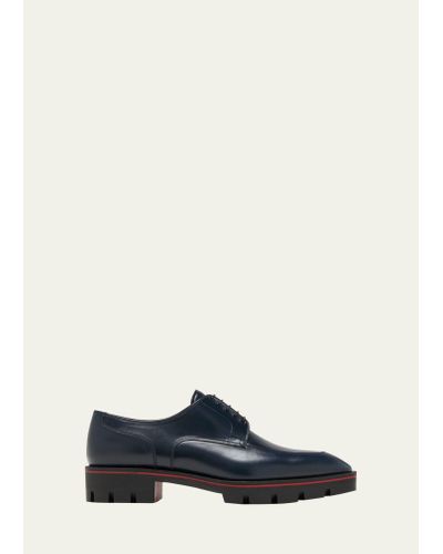 Christian Louboutin Davisol Leather Derby Shoes - Blue