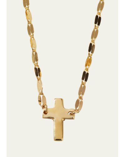 Lana Jewelry 14k Rose Gold Mini Cross Pendant Necklace - Metallic