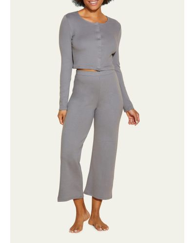 Cosabella Michi Cropped Double-knit Pants - Gray