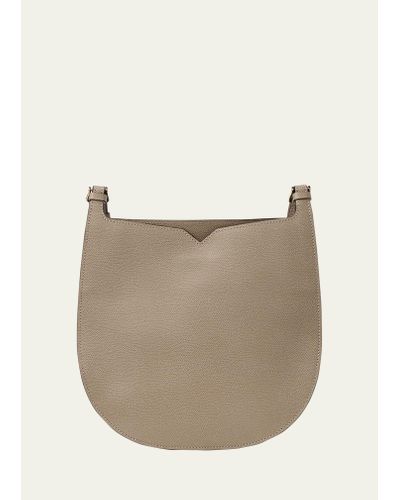 Valextra Saffiano Weekend Hobo Bag - Natural