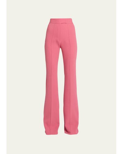 Alex Perry Stretch Crepe Flare Leg Pants - Pink
