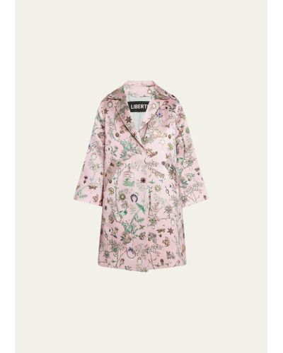 Libertine Pauline De Rothschild Notched Lapel Top Coat With Crystal Detail - Pink