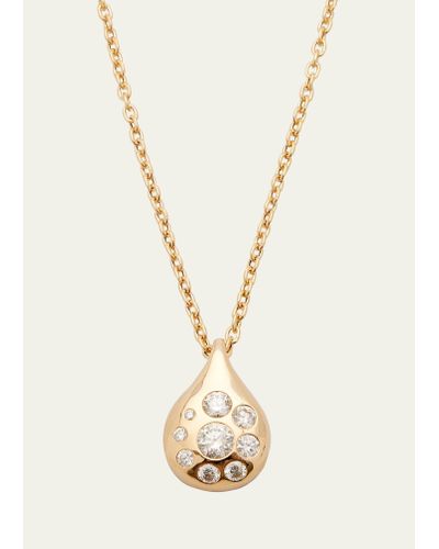 Brent Neale Large Petal Pendant Necklace With Diamond Rounds - White