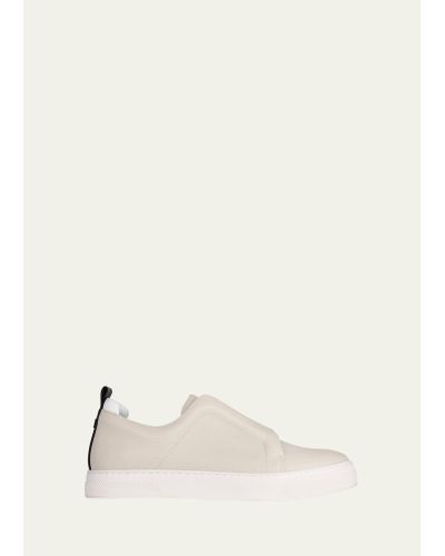 Pierre Hardy Laceless Leather Low-top Sneakers - Natural