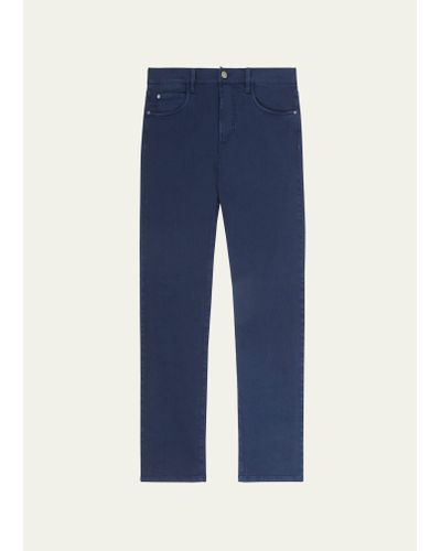 Loro Piana Quarona Linen-cotton 5-pocket Pants - Blue