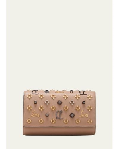 Christian Louboutin Paloma Clutch In Loubinthesky Leather - Natural