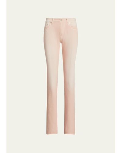 Ralph Lauren Collection 750 Mid-rise Straight-leg Ankle Denim Jeans - Natural