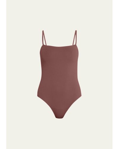 Eres Aquarelle One-piece Swimsuit With Thin Straps - Purple