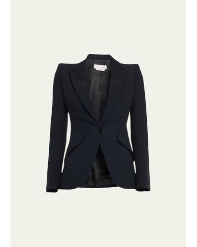 Alexander McQueen Classic Single-breasted Suiting Blazer - Blue