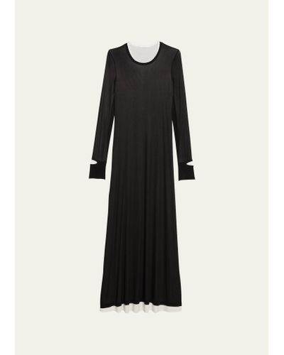 Helmut Lang Double-layer Maxi Dress - Black