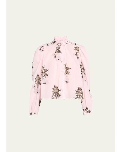 Alix Of Bohemia Annabel Anemone Bloom Long-sleeve Shirt - Pink