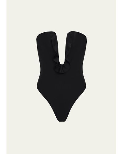ViX Solid Chris Brazilian Bandeau One-piece Swimsuit - Black