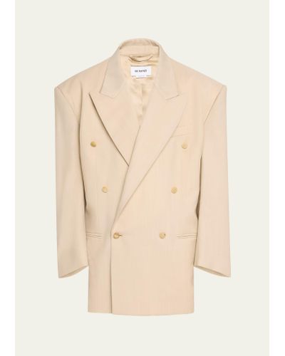 Hed Mayner Oversized Double-breasted Sport Coat - Natural