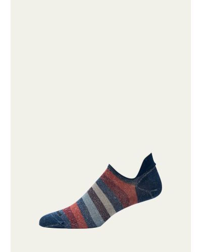 Marcoliani Stripe No-show Socks - Blue