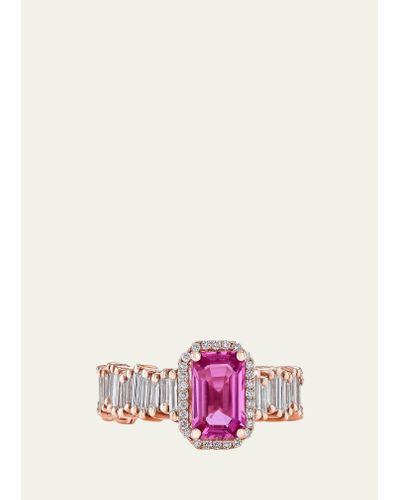 Suzanne Kalan One Of A Kind Pink Sapphire And Diamond Statement Ring