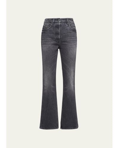 Prada Cropped Bootcut Denim Jeans - Blue