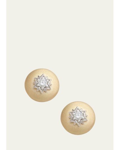 Jamie Wolf 18k Yellow Gold Disc Stud Earrings With Diamond Star - Natural