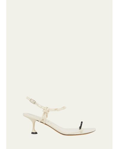 Proenza Schouler Tee Twisted Leather Ankle-strap Sandals - Natural