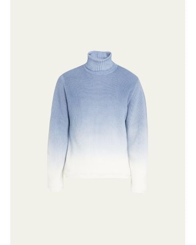 Bugatchi Ombre Wool Turtleneck Sweater - Blue