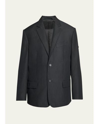 Balenciaga Wool Ripstop Loose-fit Sport Coat - Black