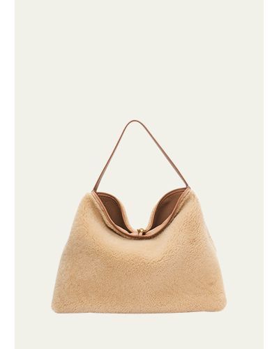 Altuzarra Duo Shearling Fur Hobo Bag - Natural