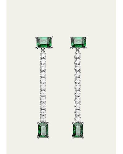 Swarovski Matrix Rhodium-plated Crystal Earrings - Green