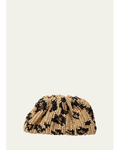 Maria La Rosa Game Animalier Crochet Clutch Bag - Natural