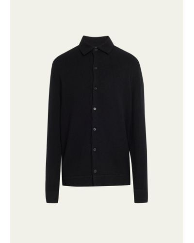 Zegna Oasi Cashmere Knit Sport Shirt - Black