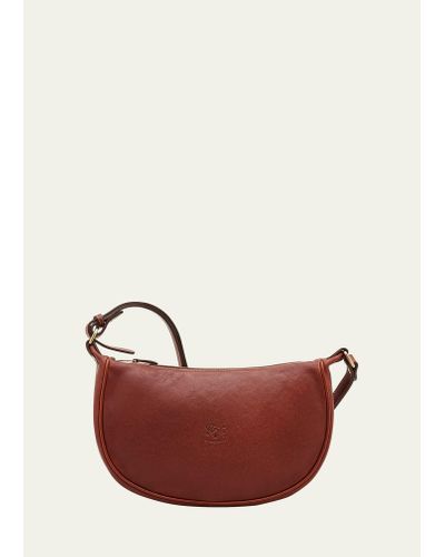 Il Bisonte Luna Medium Vintage Leather Shoulder Bag - Red