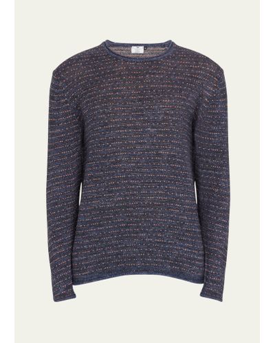 Inis Meáin Linen Knit Crewneck Sweater - Blue