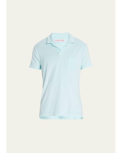 Orlebar Brown Terry Towelling Polo Shirt - Blue