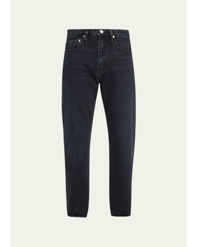 FRAME Straight-leg Washed Denim Jeans - Blue