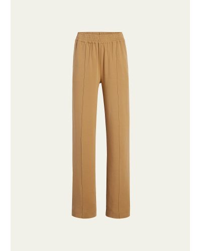 Another Tomorrow Luxe Seamed Wide-leg Lounge Pants - Natural
